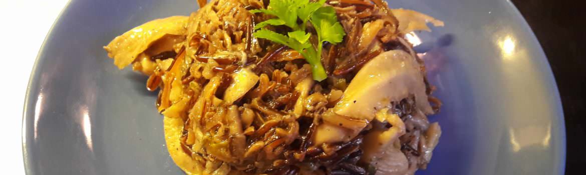 Wild brown rice with oyster mushrooms