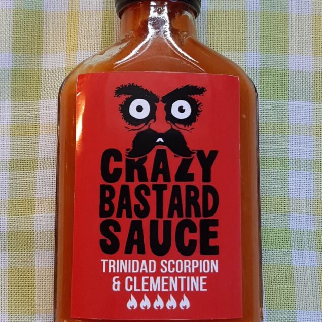 Hot sauce, Crazy Bastard Sauce Trinidad Scorpion & Clementine